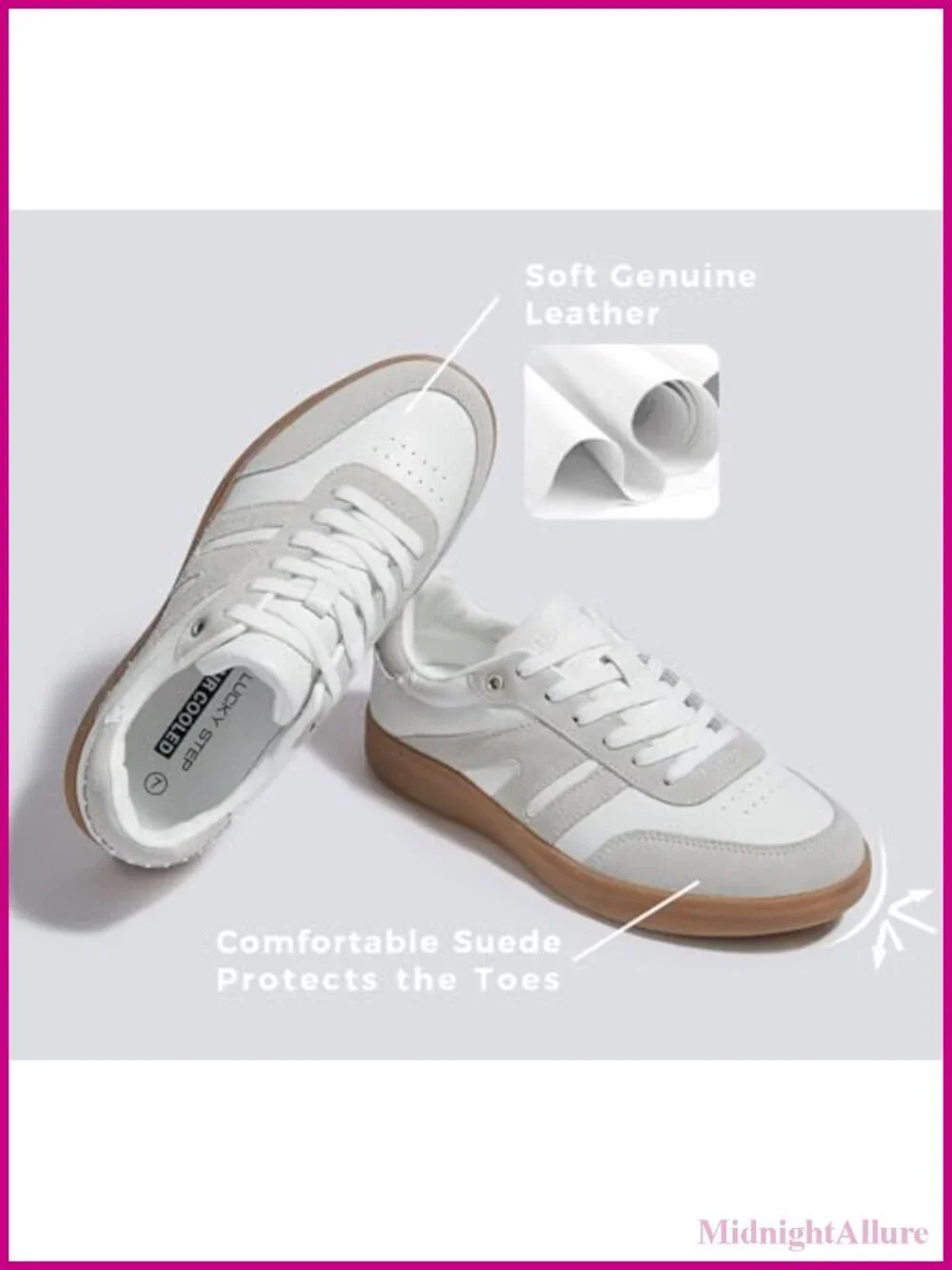 Women's Retro Suede Leather Fashion Sneakers Comfortable Cushioned